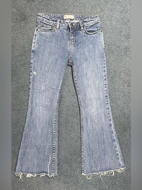 Free People Light Blue Flare Jeans with Raw Hem W 25 61855-16515125 womens